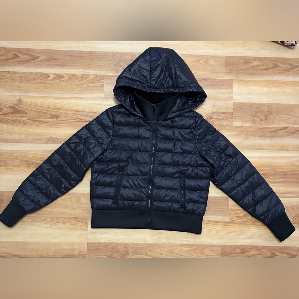 Zara Black Hooded Puffer Jacket